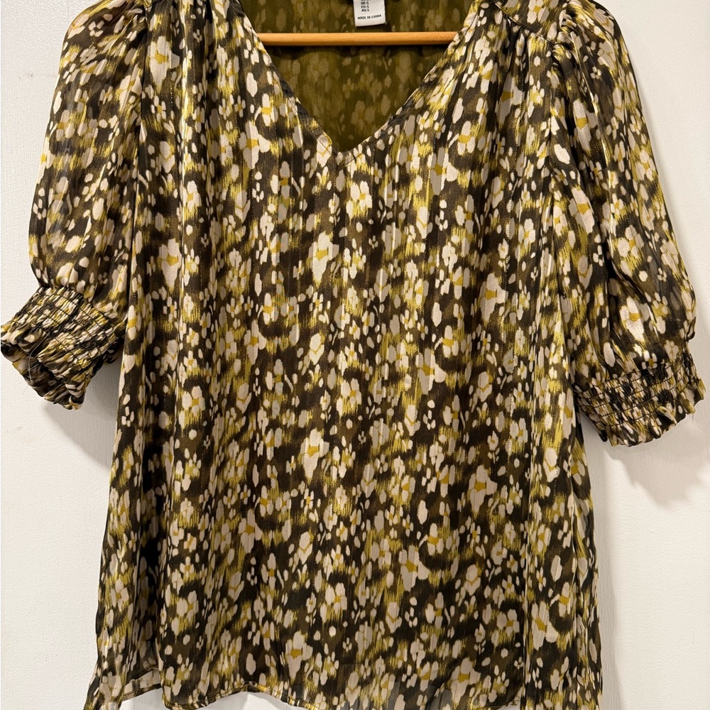 Rachel Zoe Black and Cream Ruffled Blouse